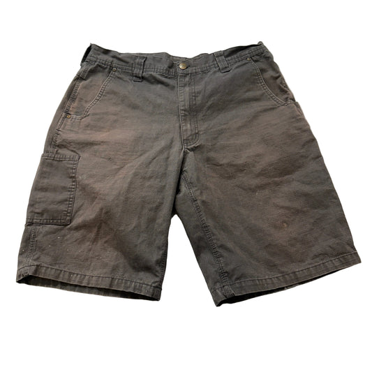 Key Men's Charcoal Gray Canvas Carpenter Shorts Utility Duck Workwear Size 34