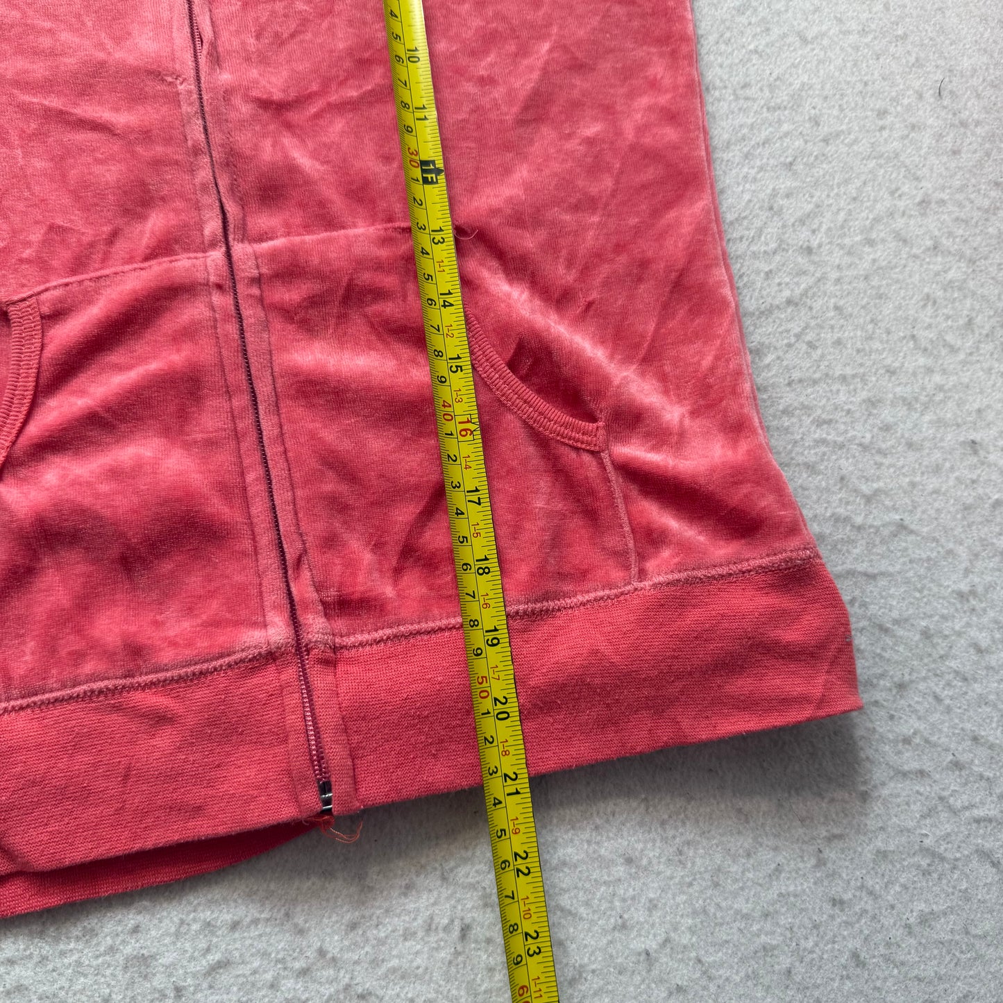 Vintage Juicy Couture Scottie Dogs Womens Coral Pink Velour Zip-Up Hoodie Size S