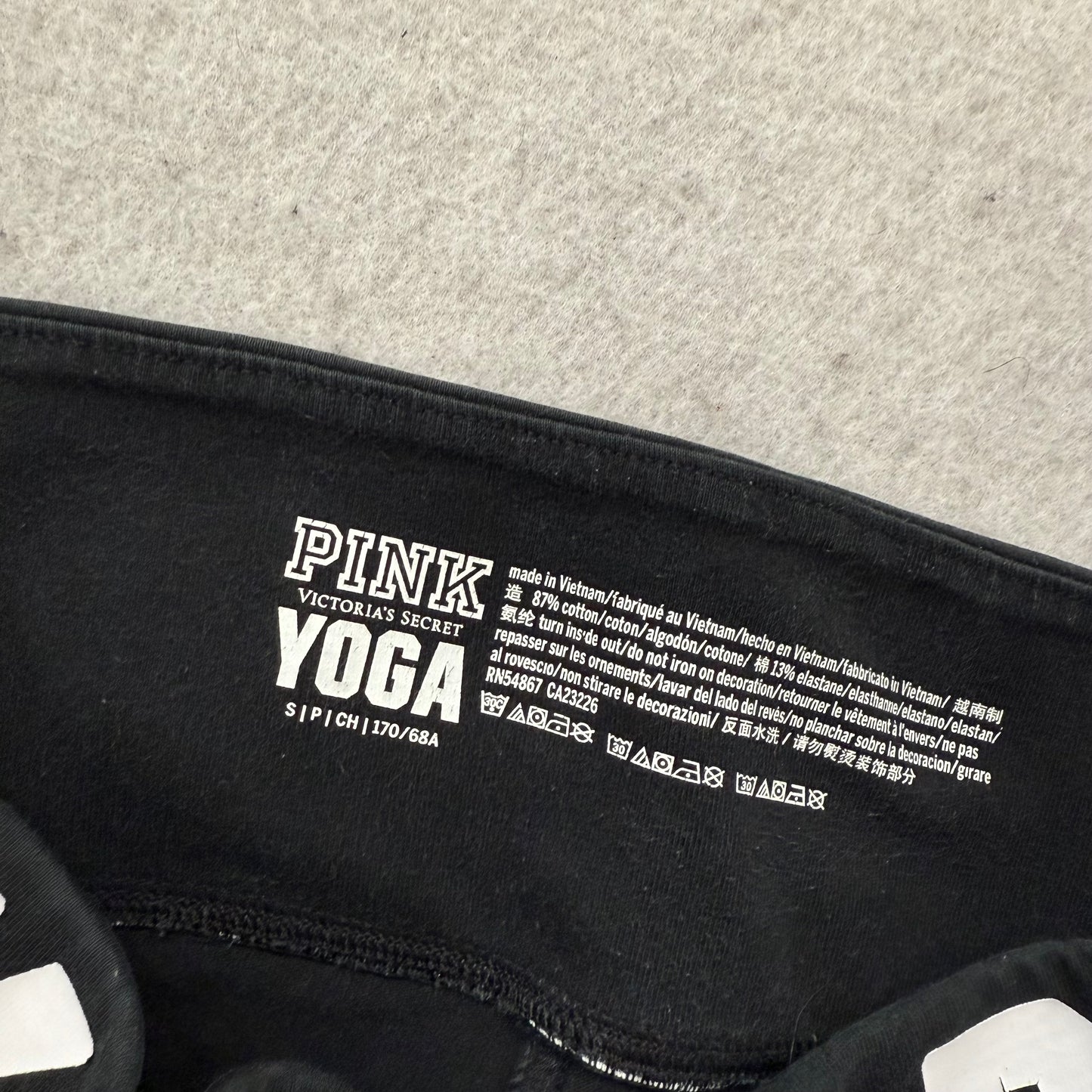 PINK by Victoria's Secret Womens Black White Cotton Blend Flare Yoga Pant Size S