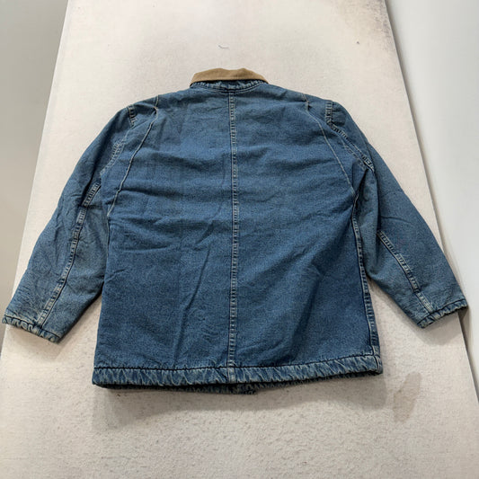 Vintage Dickies Men's Blue Corduroy Collar Denim Chore Jacket Workwear Size XL
