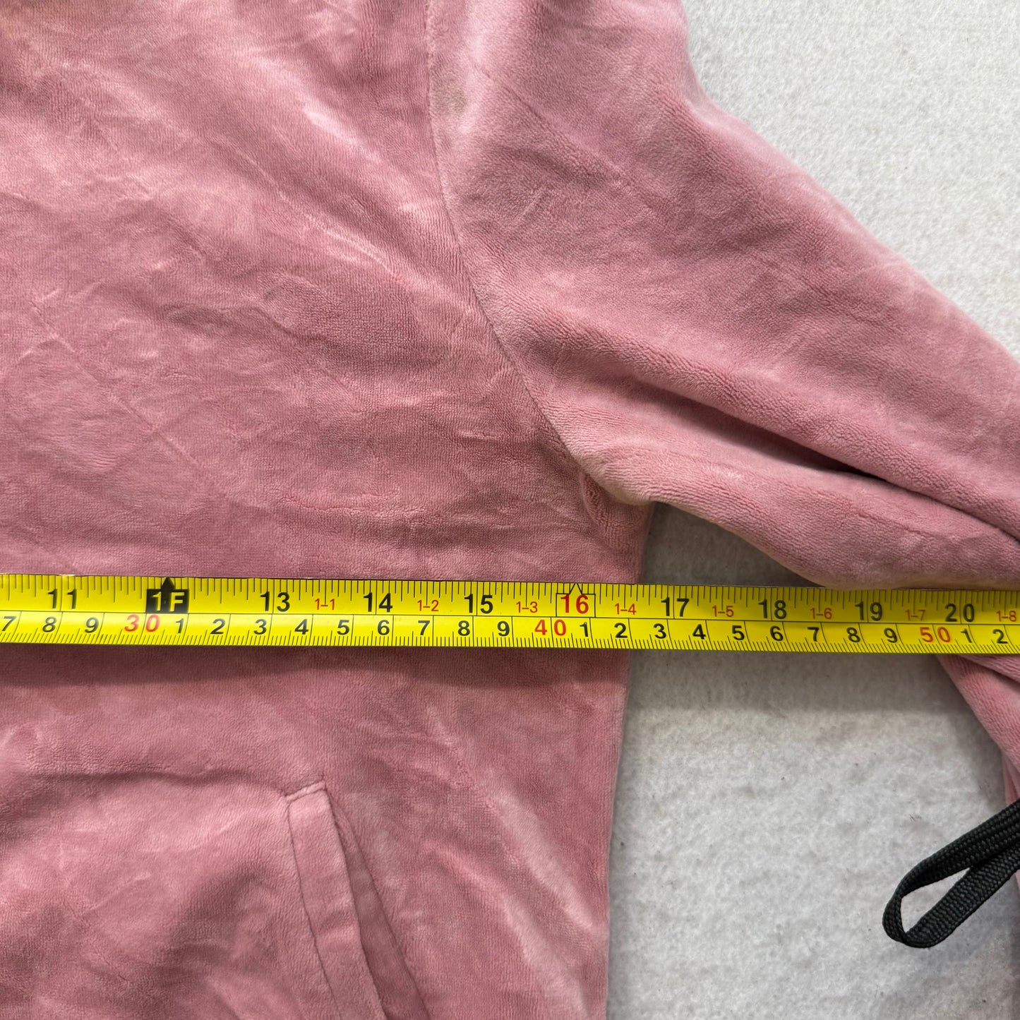 Juicy Couture Women's Dusty Rose Velour Zip-Up Hoodie Rhinestone Logo Y2K Size S