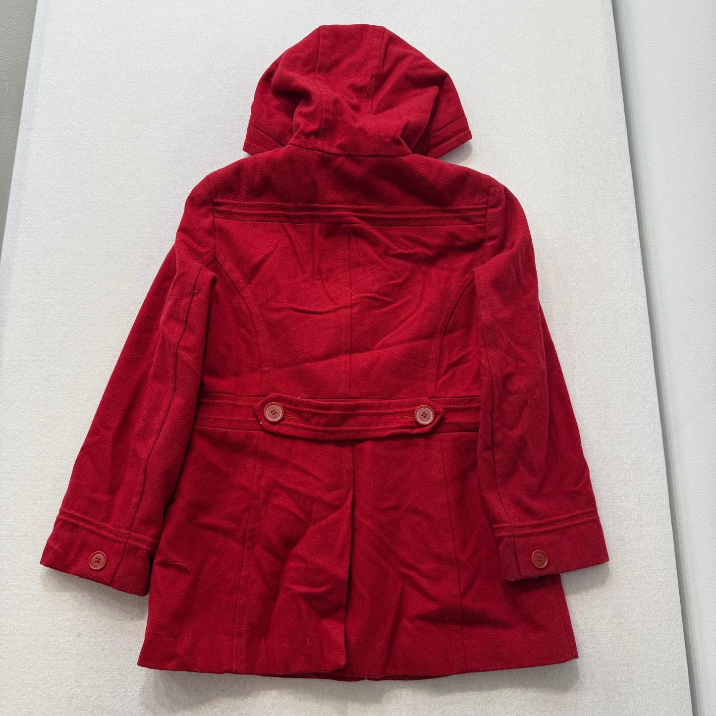 St. John’s Bay red hooded drawstring coat with side pockets size M