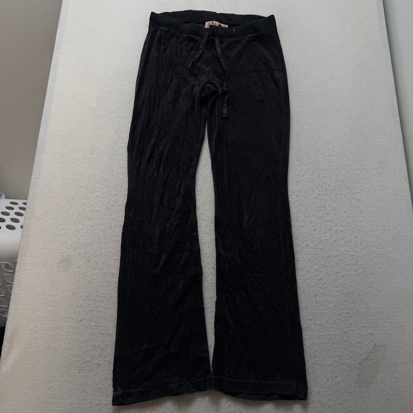 Juicy Couture Women's Black Tracksuit Set Zip Up Hoodie & Flared Pant Y2k Size S