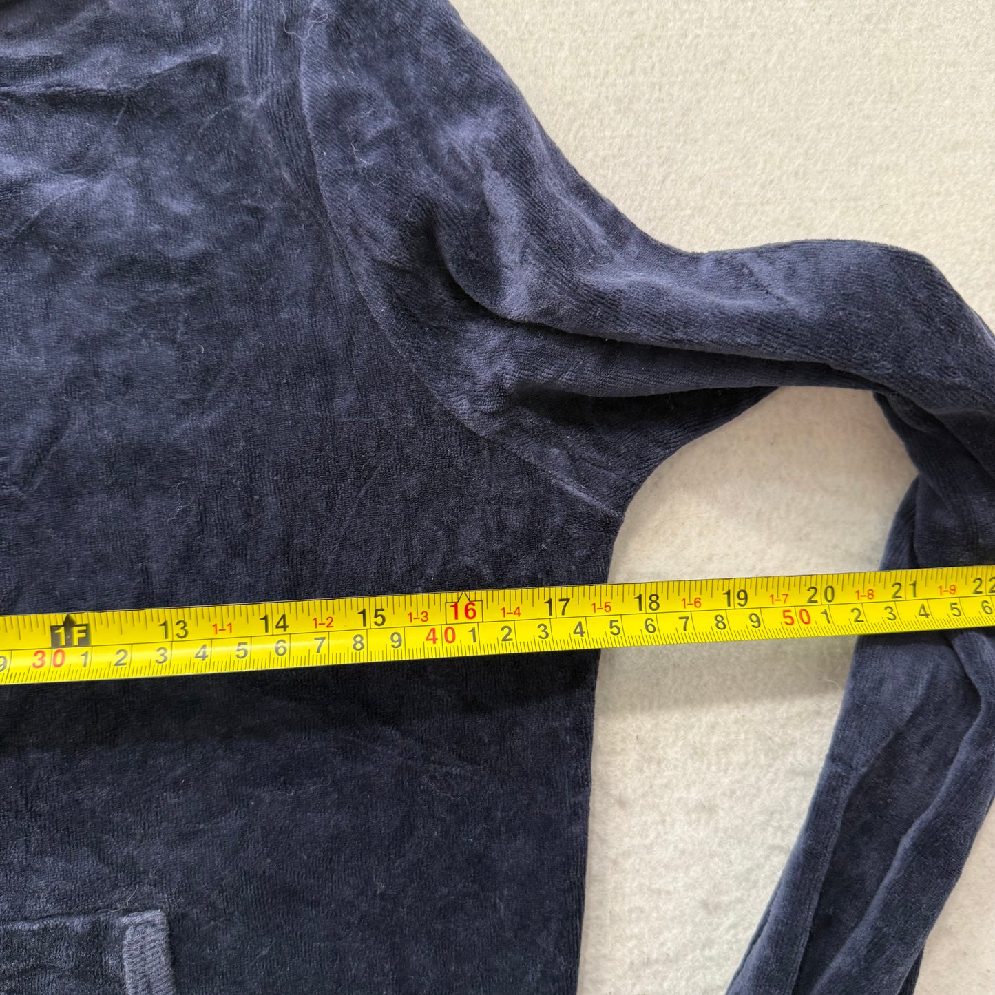 Vintage Juicy Couture Scottie Dogs Women's Navy Velour Hoodie Rhinestone Size S