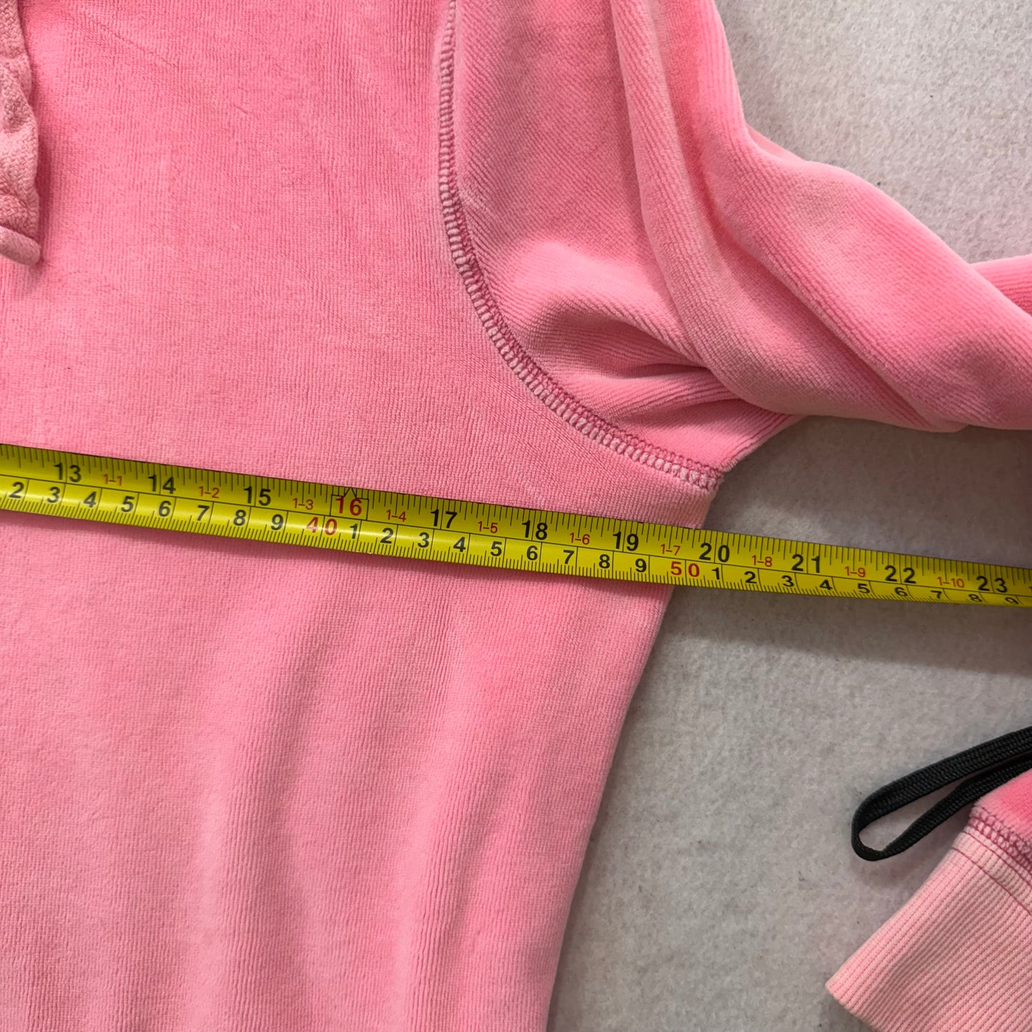 PINK Victoria's Secret Women's Pink Velour Zip-Up Hoodie Long Sleeves Size L