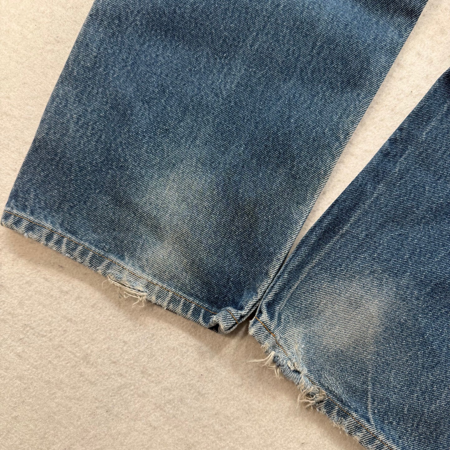 Vintage Prison Blues Men's Blue Denim Double Knee Carpenter Work Jeans Size 37