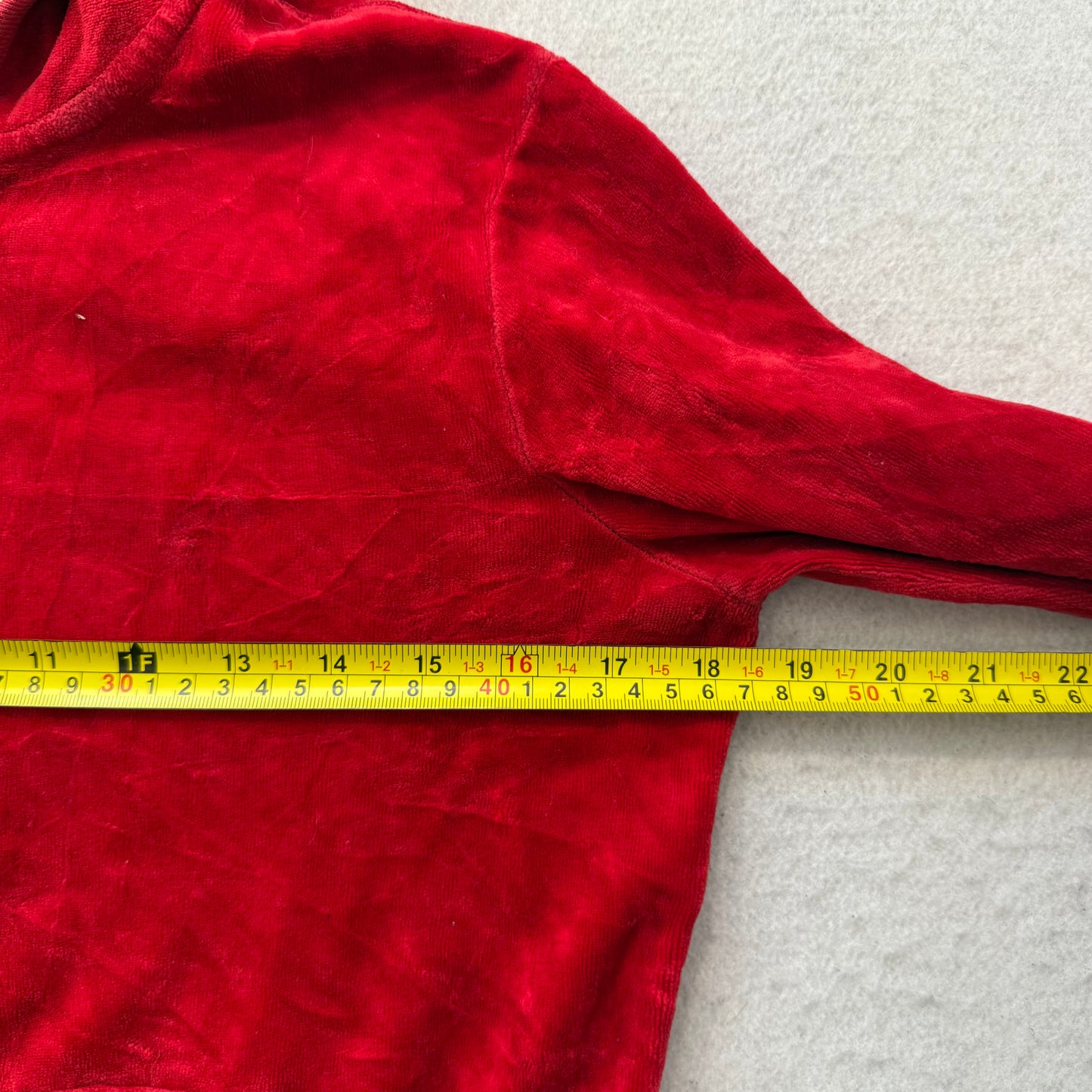2003 Vtg Juicy Couture Women's Red Velour Tracksuit Set Hoodie & Pant Size L/XL