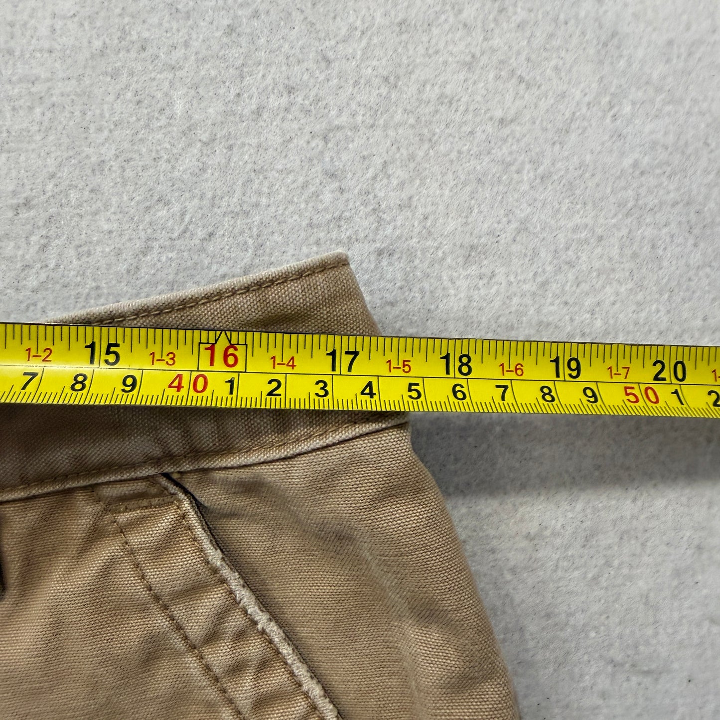 L.L.Bean Katahdin Iron Works Men's Tan Canvas Carpenter Pants Workwear Size 34