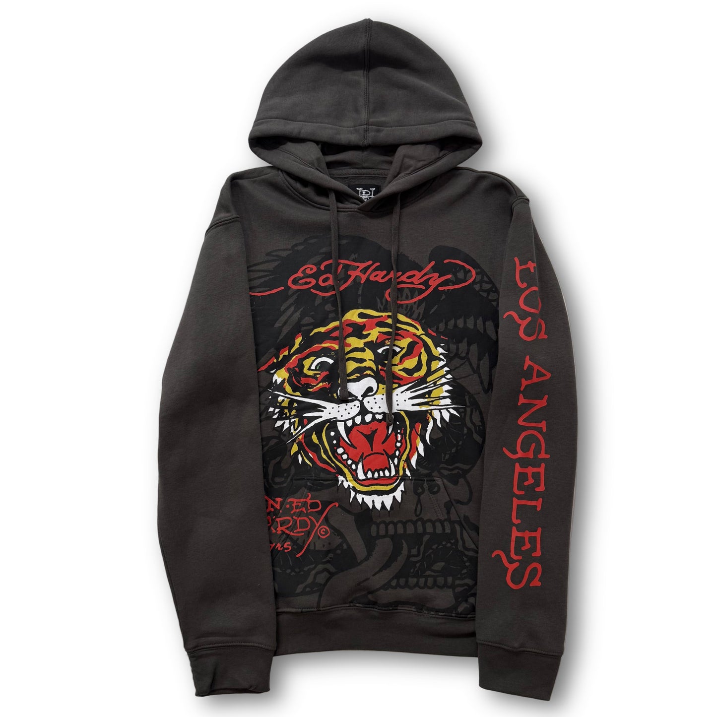 ED HARDY “Tiger Roar” CHARCOAL PULLOVER HOODIE