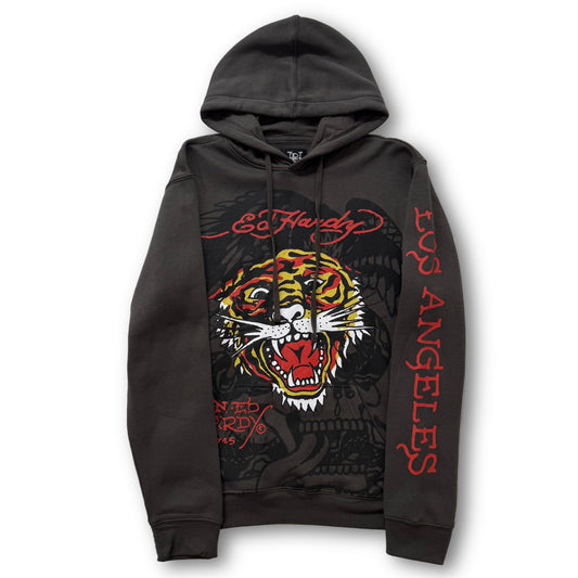 ED HARDY “Tiger Roar” CHARCOAL PULLOVER HOODIE