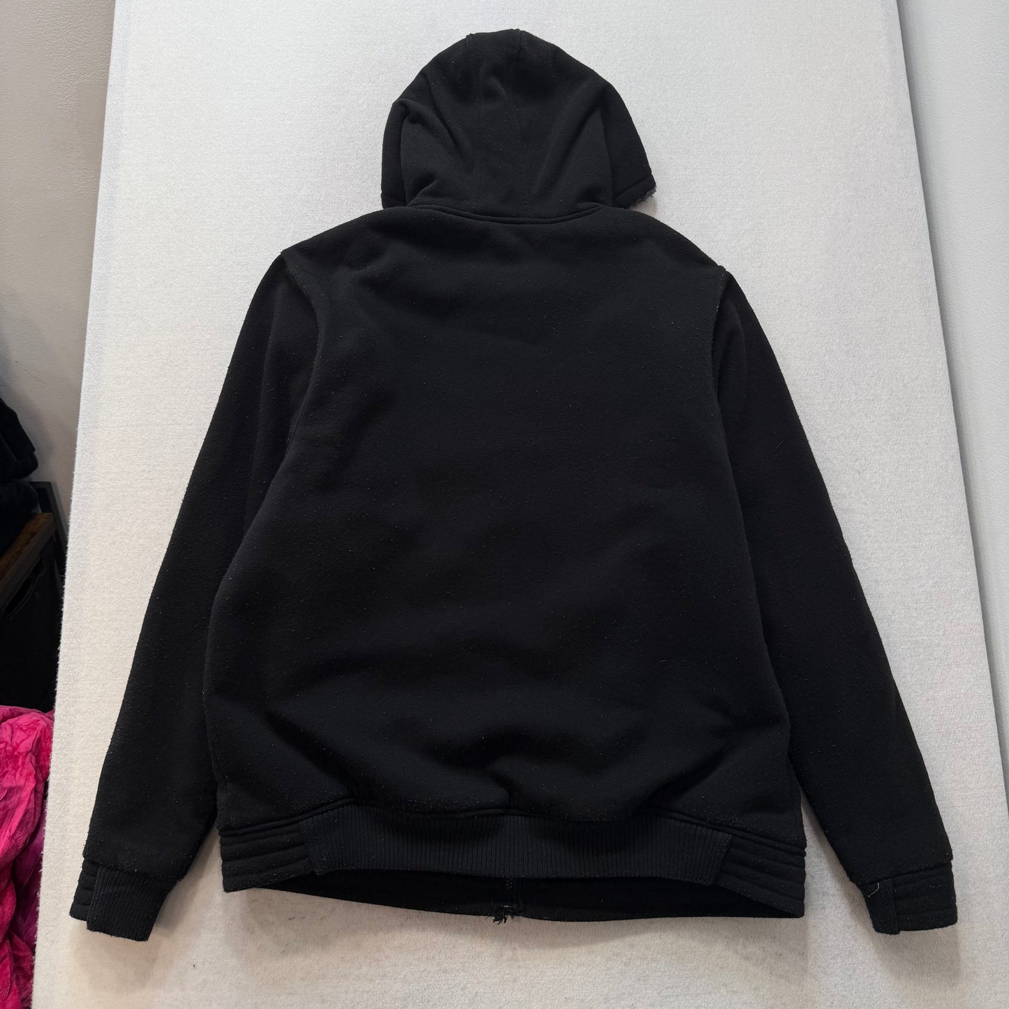 Karl Kani Gold Men's Black 100% Polyester Zip-Up Hoodie Sherpa-Lined Y2k Size L