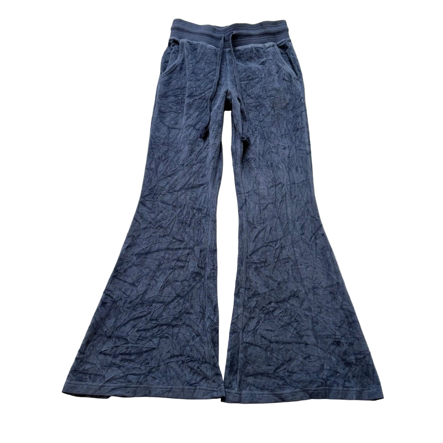 Vintage Juicy Couture Women's Slate Blue Velour Flared Track Pant Pockets Size S