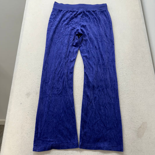 Juicy Couture Women's Deep Cobalt Velour Flared Track Pant Loungewear Size XL