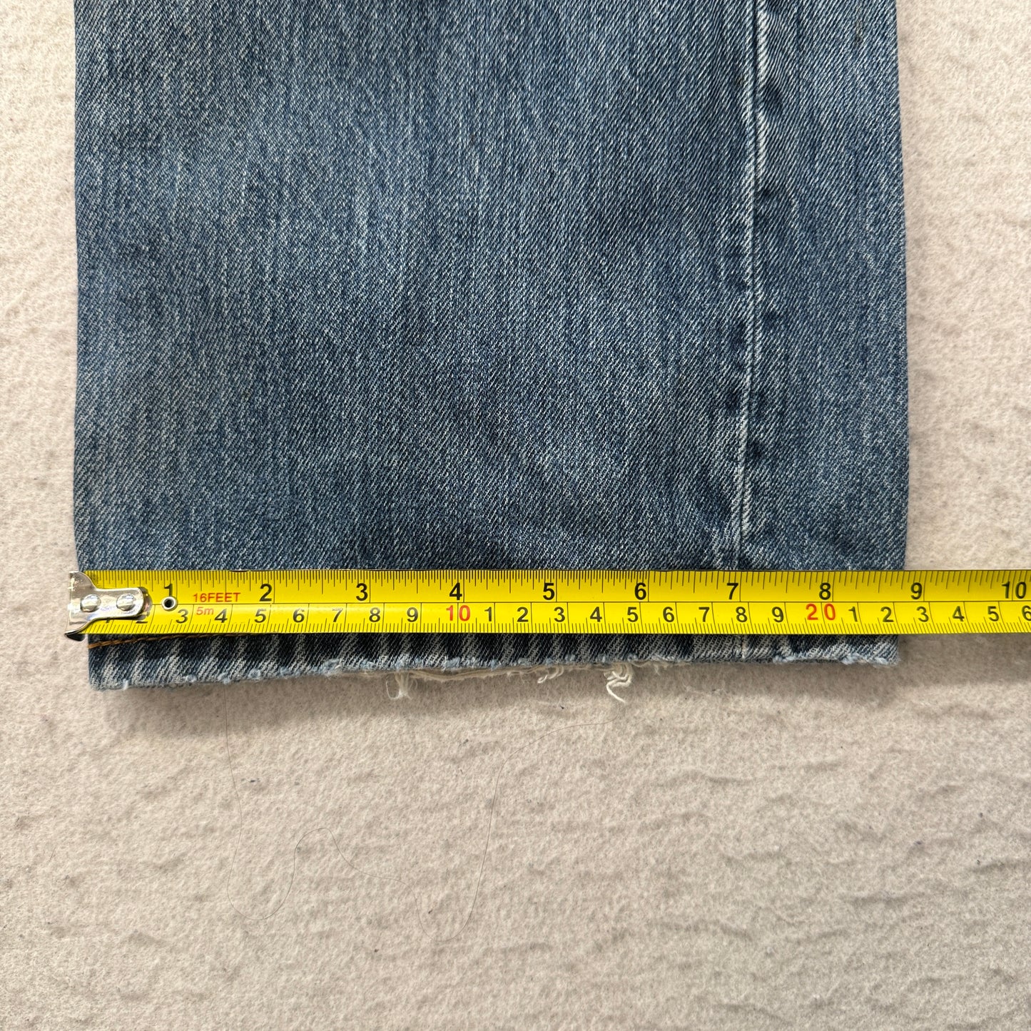 Vintage Levi's 501 Men's Blue Denim Jeans Wide Leg Zip-Fly Distressed Size 38x30