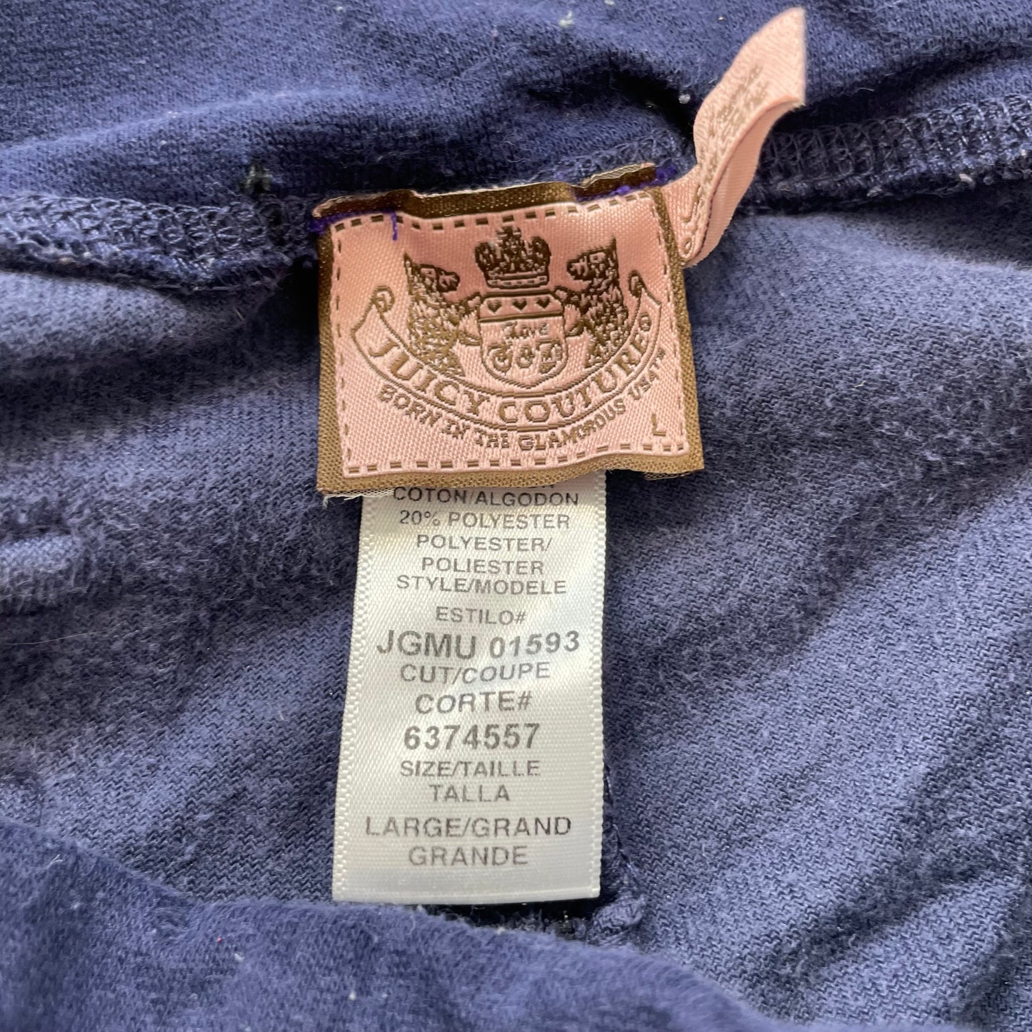 Vintage Juicy Couture Women Navy Velour Flared Leg Track Pants Loungewear Size L