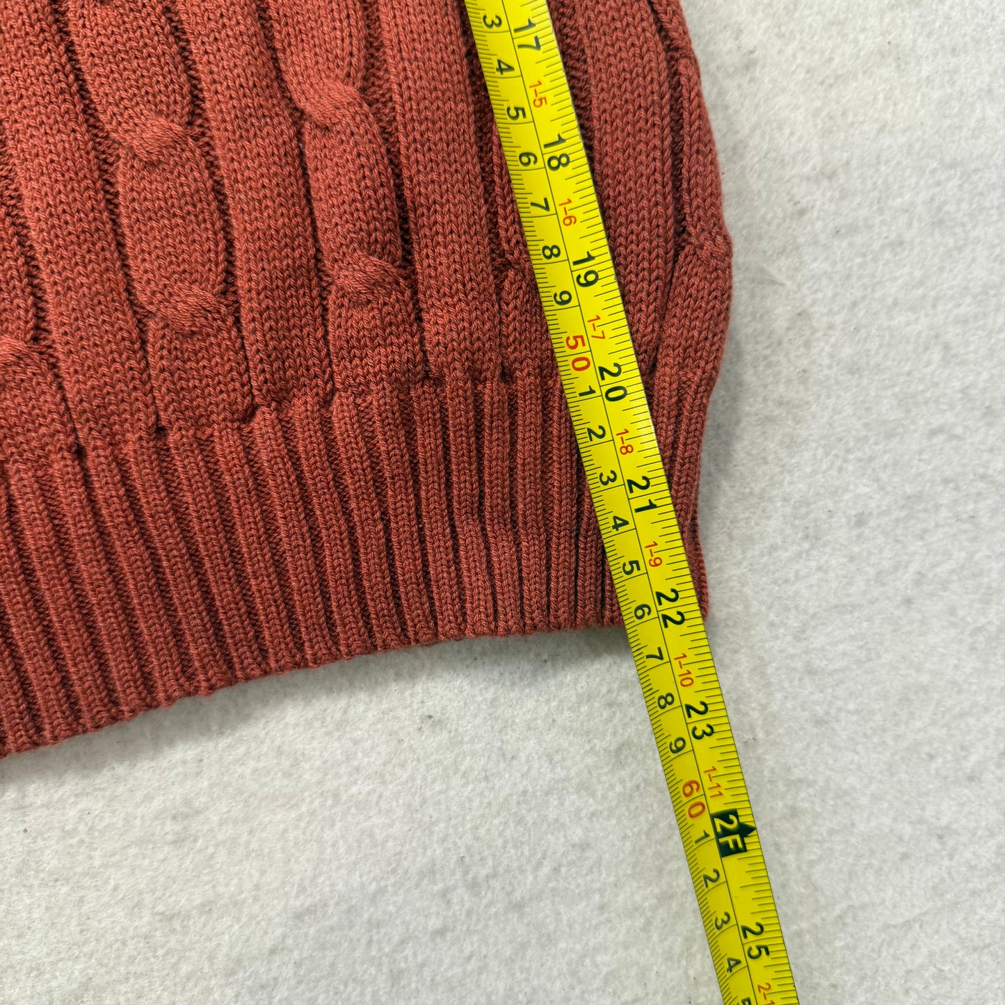Polo Ralph Lauren Men's Terracotta Cable-Knit Sweater Crewneck Logo Size M NWT