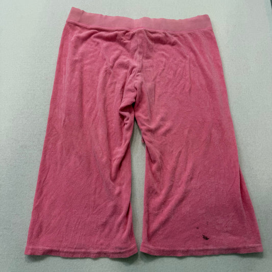 Vintage Juicy Couture pink terry cloth flare capri pants size L