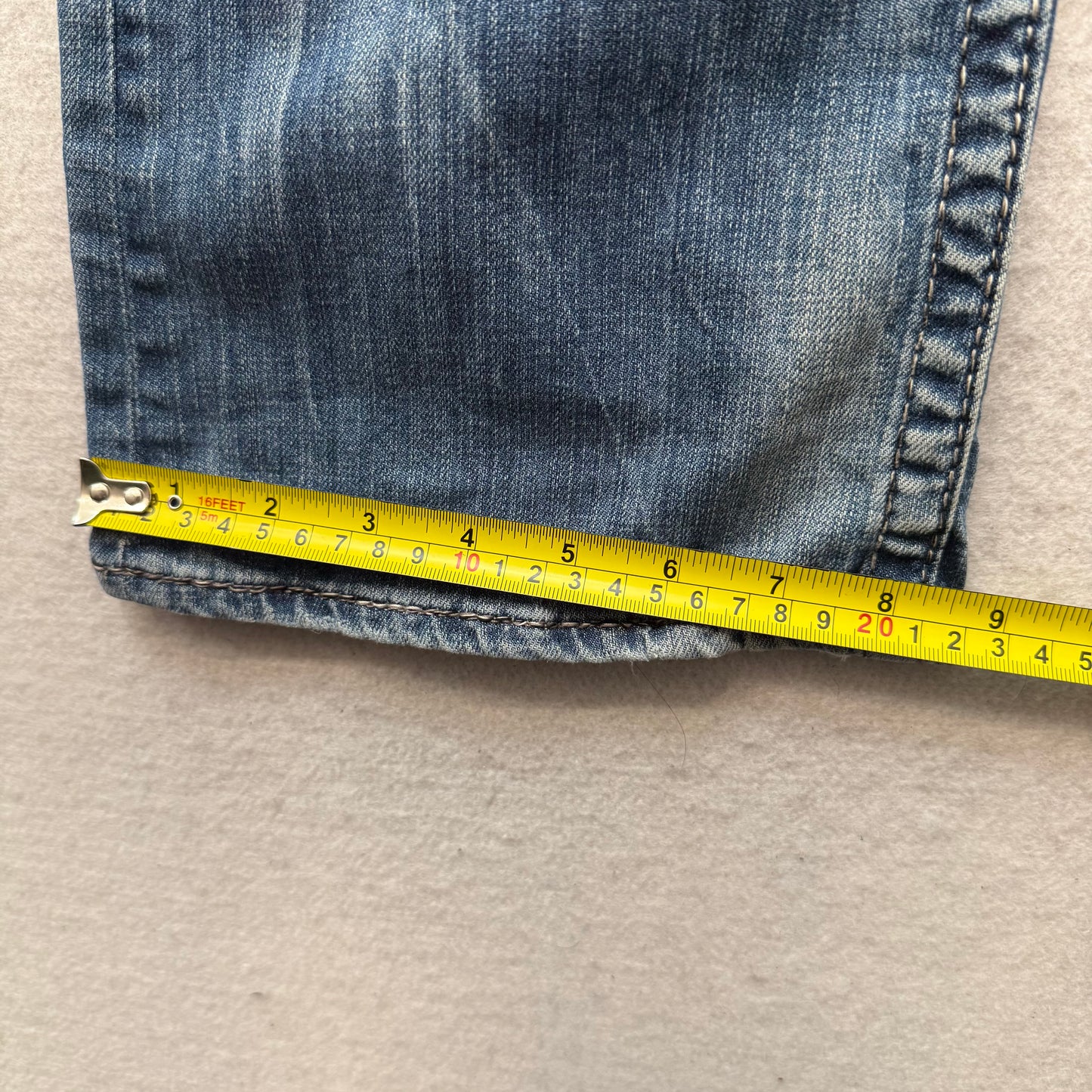 Big Star Women's Medium Wash Blue Denim Bootcut Jeans Raw Hem Low Rise Size 28