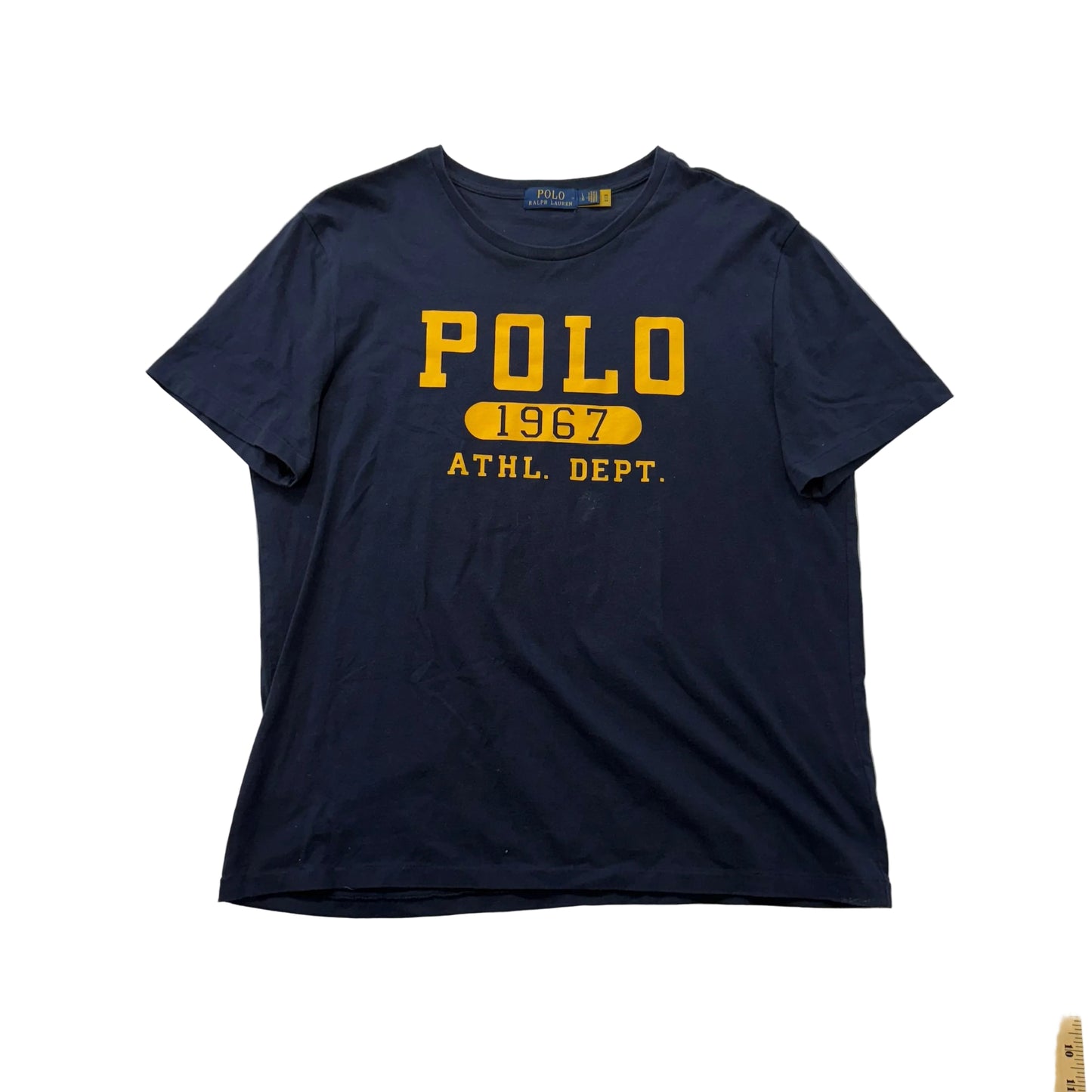 Polo Ralph Lauren Navy Graphic T-Shirt POLO 1967 Athletic Dept Size XL