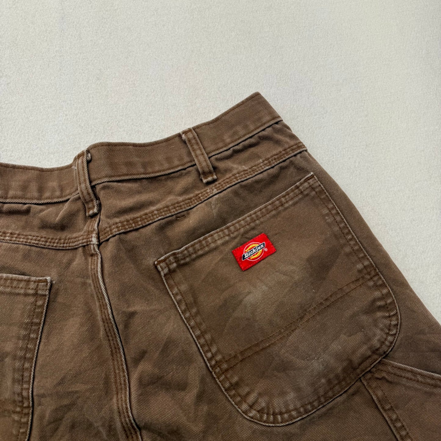Dickies Men's Brown Canvas Carpenter Pants Workwear Straight Leg Size 32 x 32