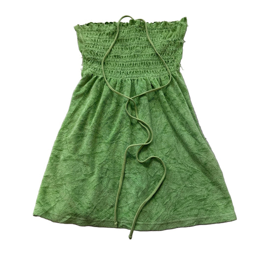 2003 Vintage Juicy Couture Women's Green Terry Cloth Smocked Tube Dress Size P