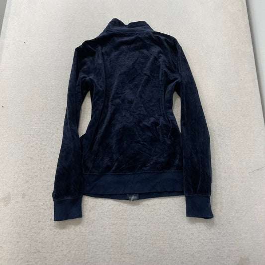 Juicy Couture Women's Navy Velour Full Zip Track Jacket Performance Y2k Size XL