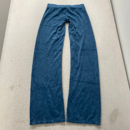 Juicy Couture Women's Teal Blue Terry Flared Leg Track Pants Drawstring Size P