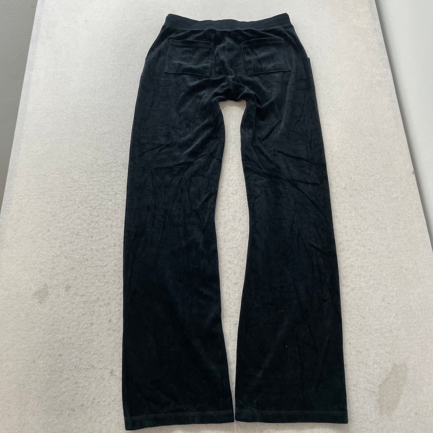 Vintage Juicy Couture Women's Charcoal Velour Flare Track Pant Drawstring Size S