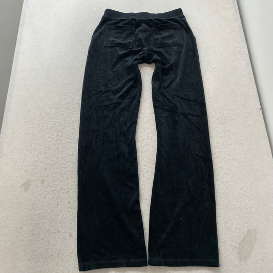 Vintage Juicy Couture Women's Charcoal Velour Flare Track Pant Drawstring Size S
