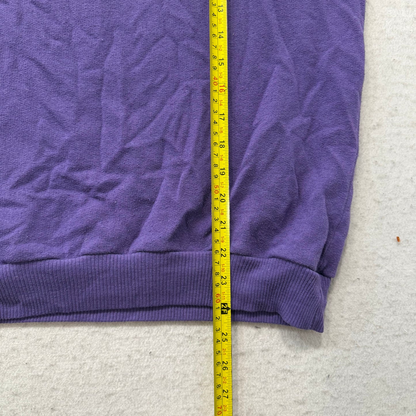 Benetton Unisex Purple 100% Cotton Sweatshirt Embroidered Spellout Logo Size S