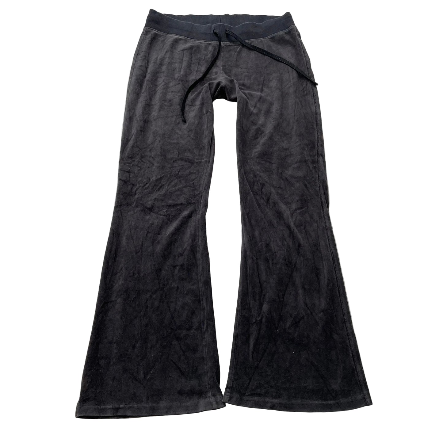 Juicy Couture Women's Charcoal Grey Velour Flared Track Pants Drawstring Size M