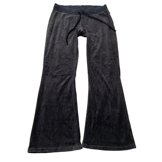 Juicy Couture Women's Charcoal Grey Velour Flared Track Pants Drawstring Size M