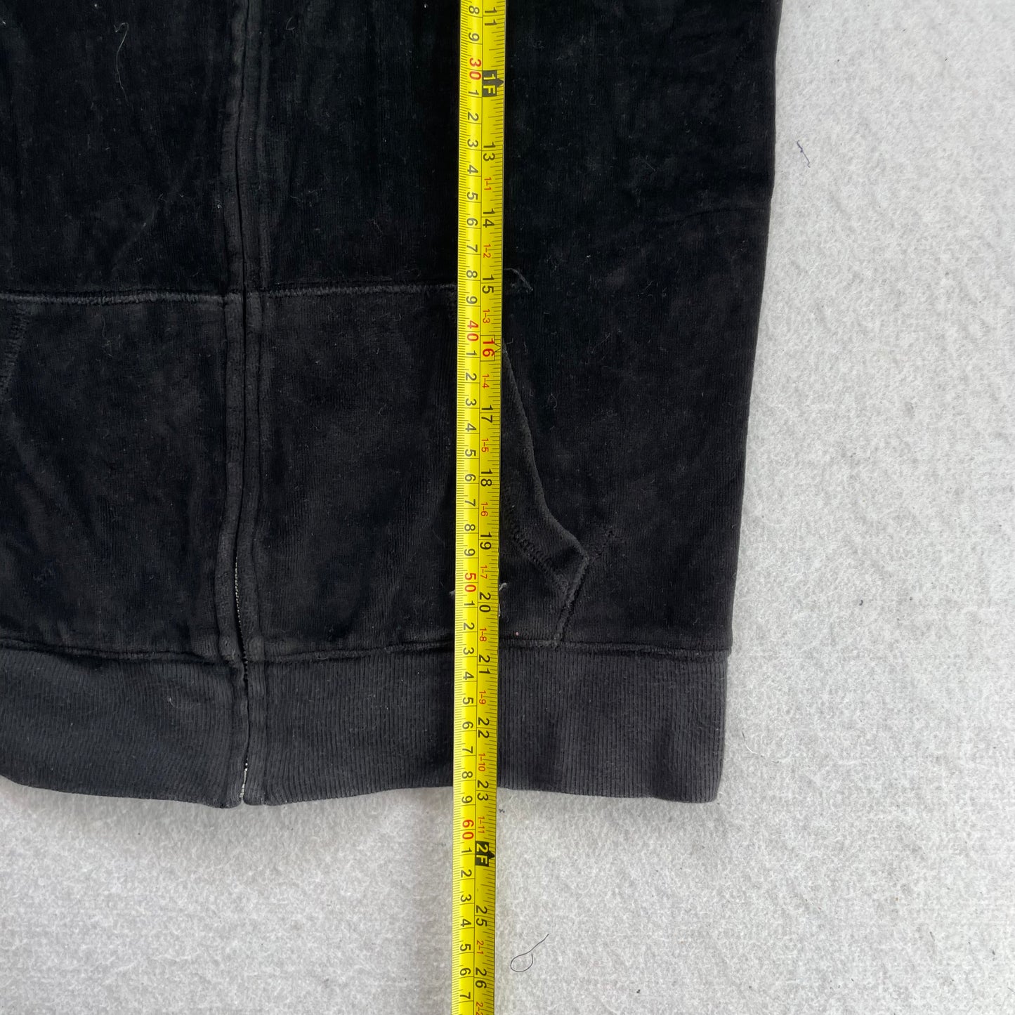 Victoria's Secret PINK Women Black Velour Zip-Up Hoodie LOVE PINK Graphic Size S