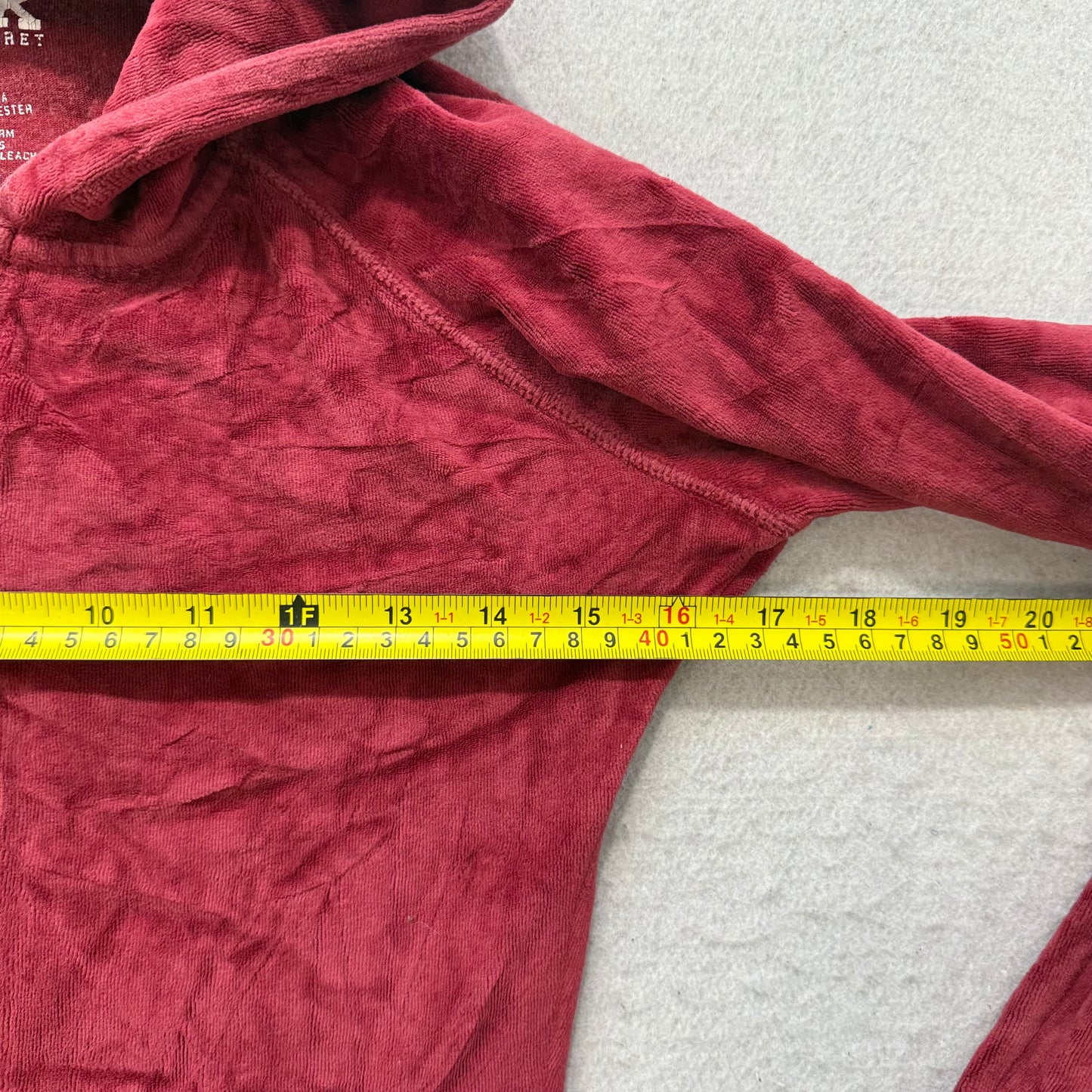 Victoria's Secret PINK Rock & Roll Women's Maroon Velour Zip-Up Hoodie Size S