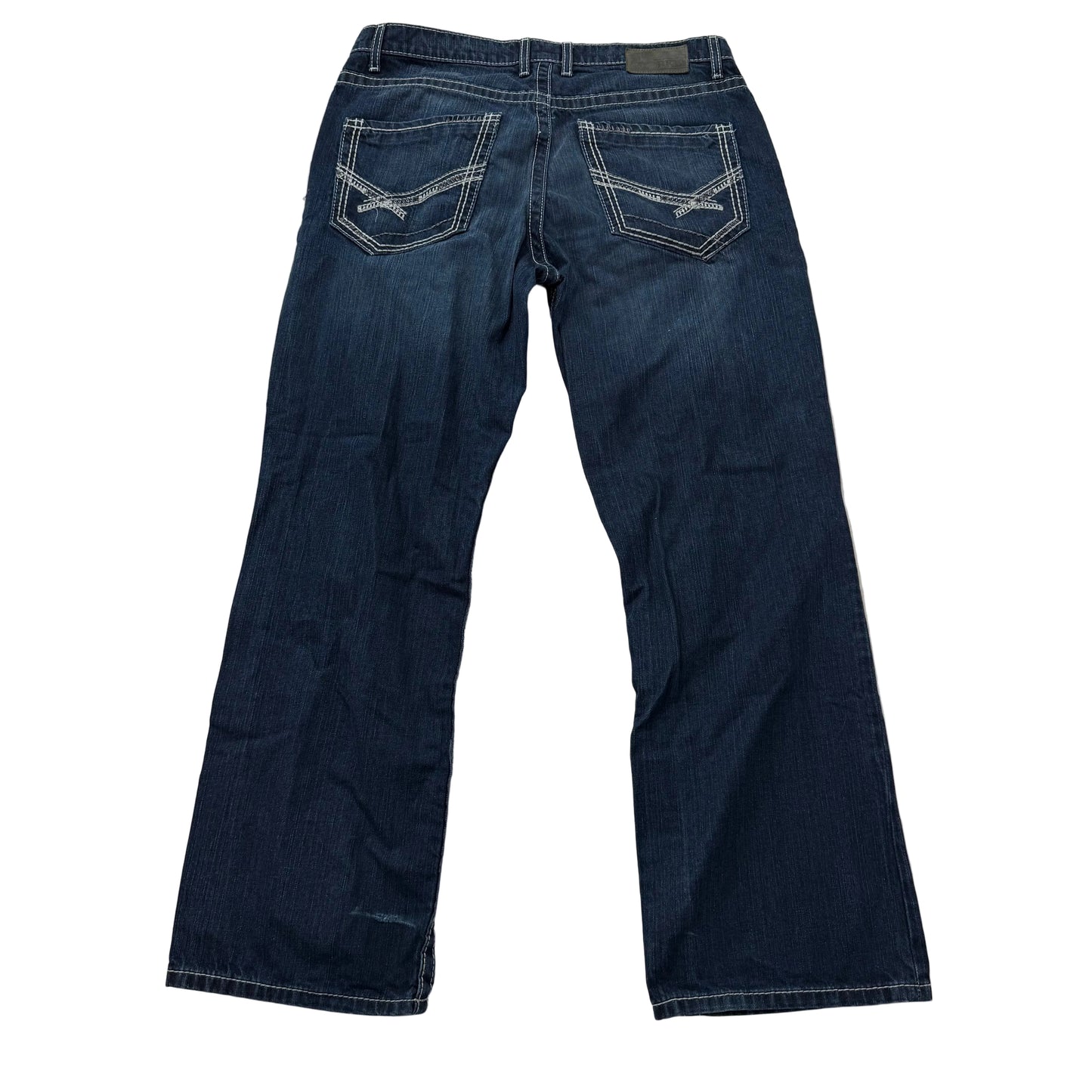 BKE Tyler Men's Dark Indigo Denim Bootleg Jeans Signature Pockets Y2K Size 36R