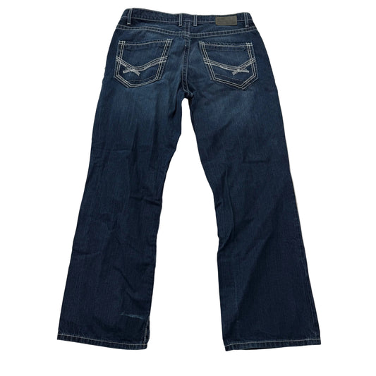 BKE Tyler Men's Dark Indigo Denim Bootleg Jeans Signature Pockets Y2K Size 36R