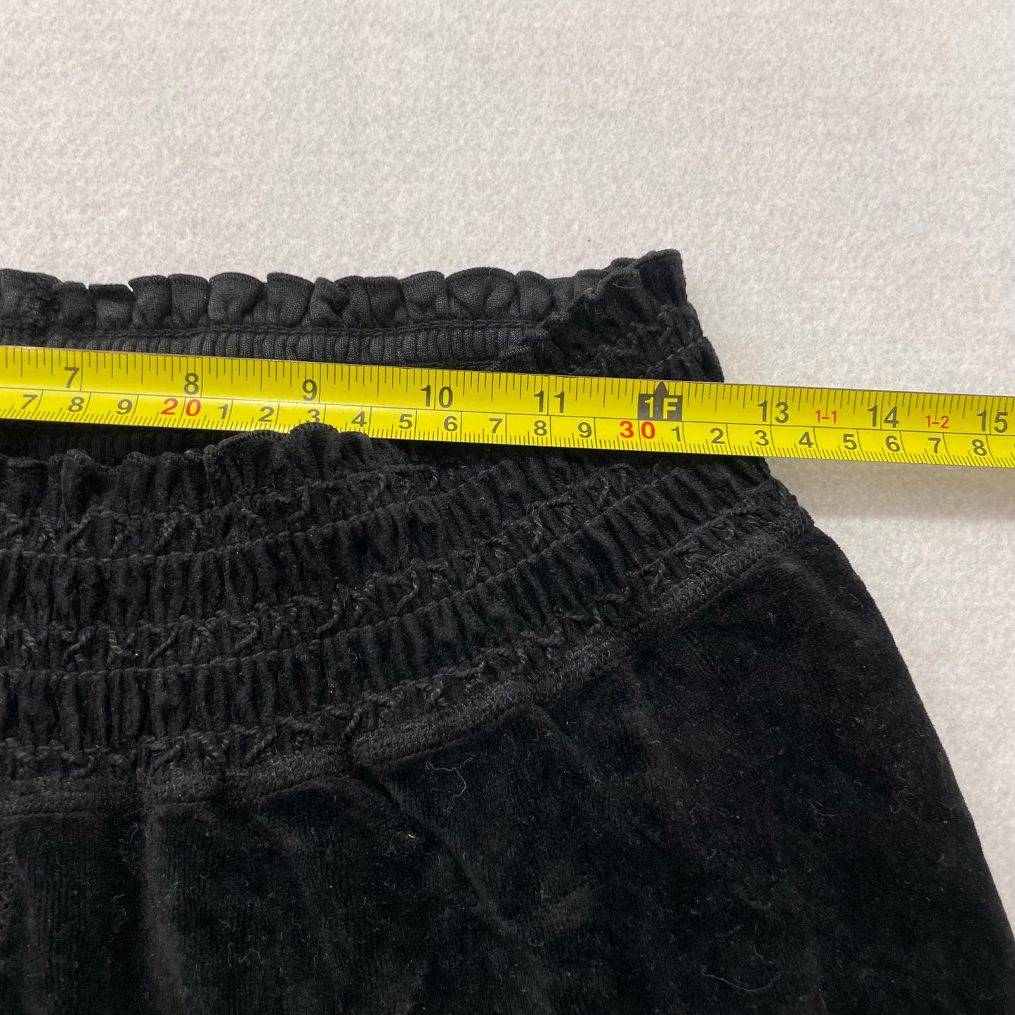 Vintage Juicy Couture Women's Black Velour Wide Track Pant Elastic Waist Size L