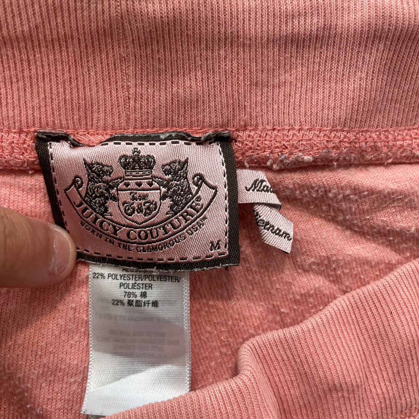 Juicy Couture Women's Pink Velour Flared Track Pant Drawstring Crown Logo Size M