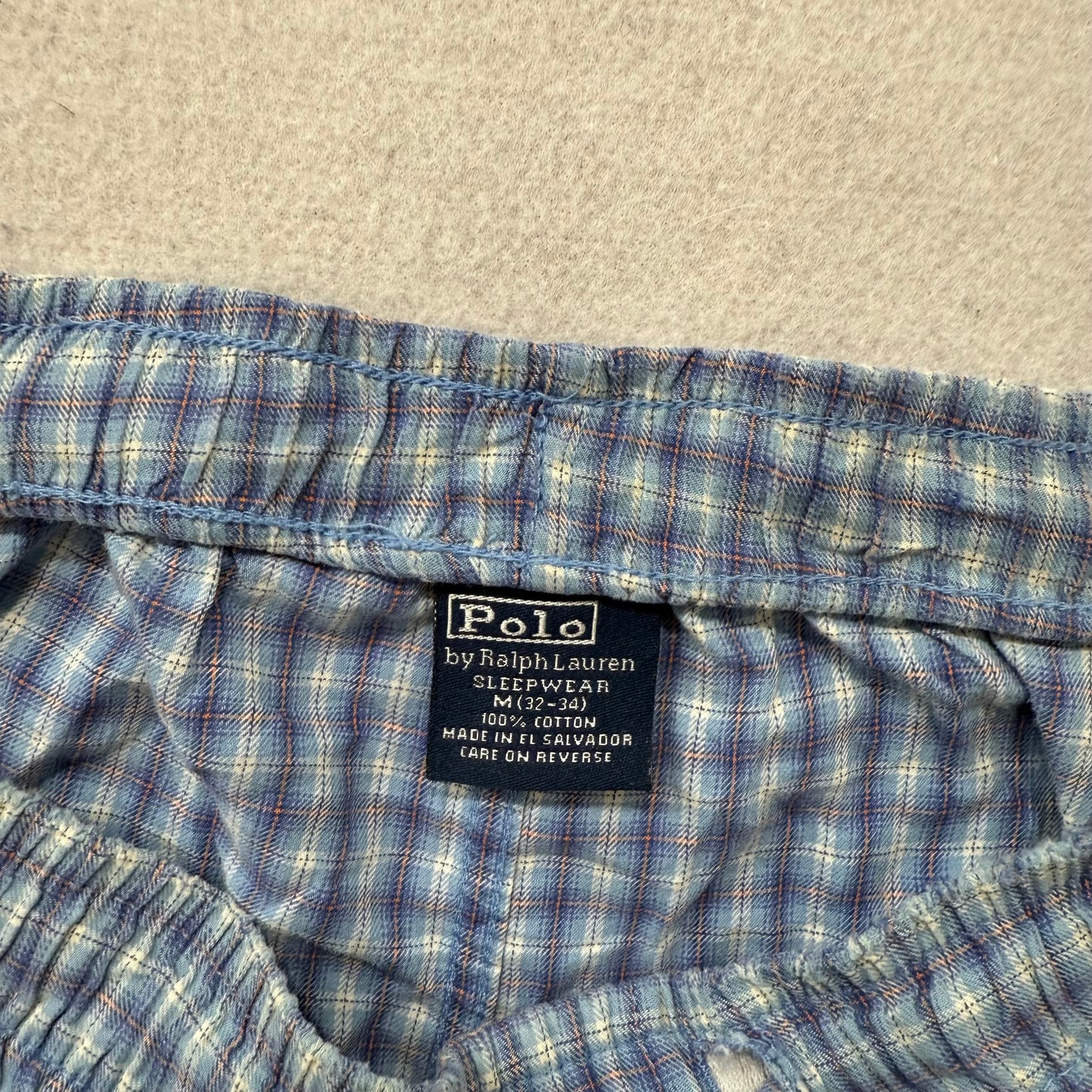 Polo Ralph Lauren Men's White Gingham Plaid Cotton Pajama Pant Sleepwear Size M