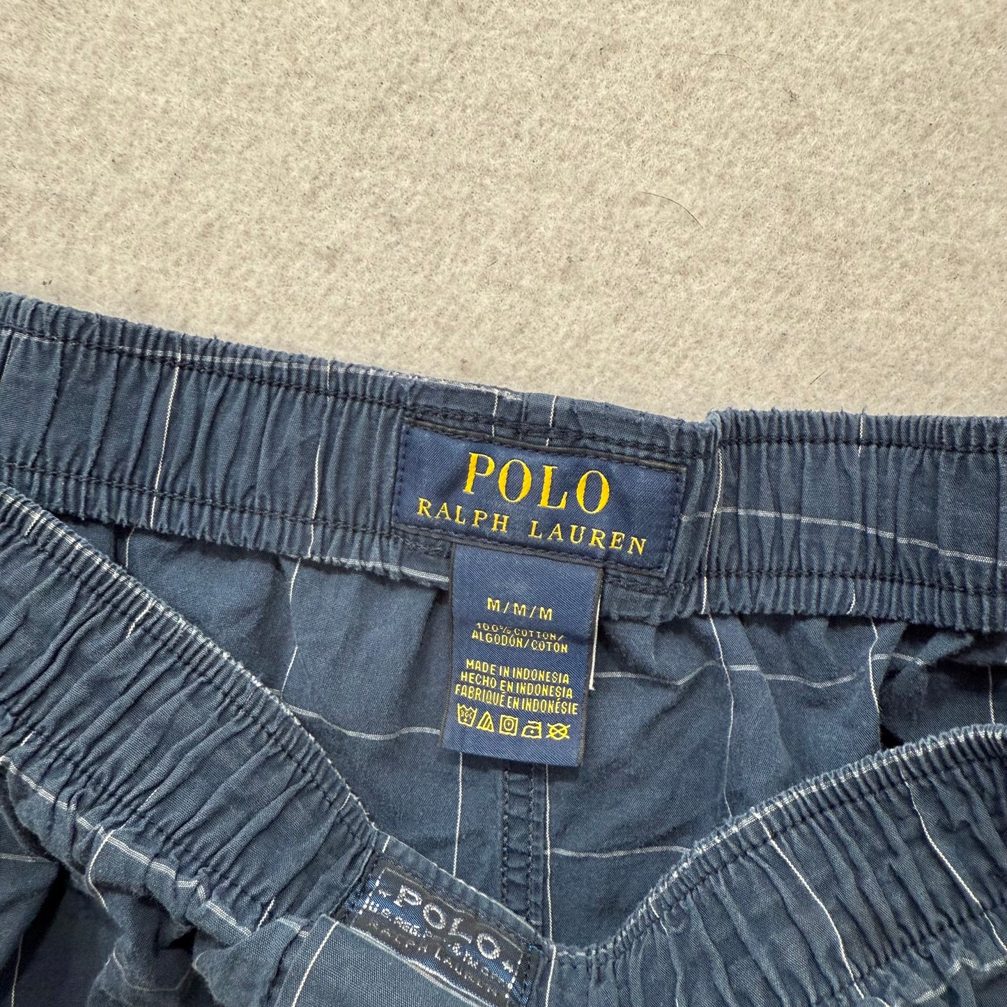 Polo Ralph Lauren Men's Blue Cotton Flannel Plaid Pajama Pants Sleepwear Size M