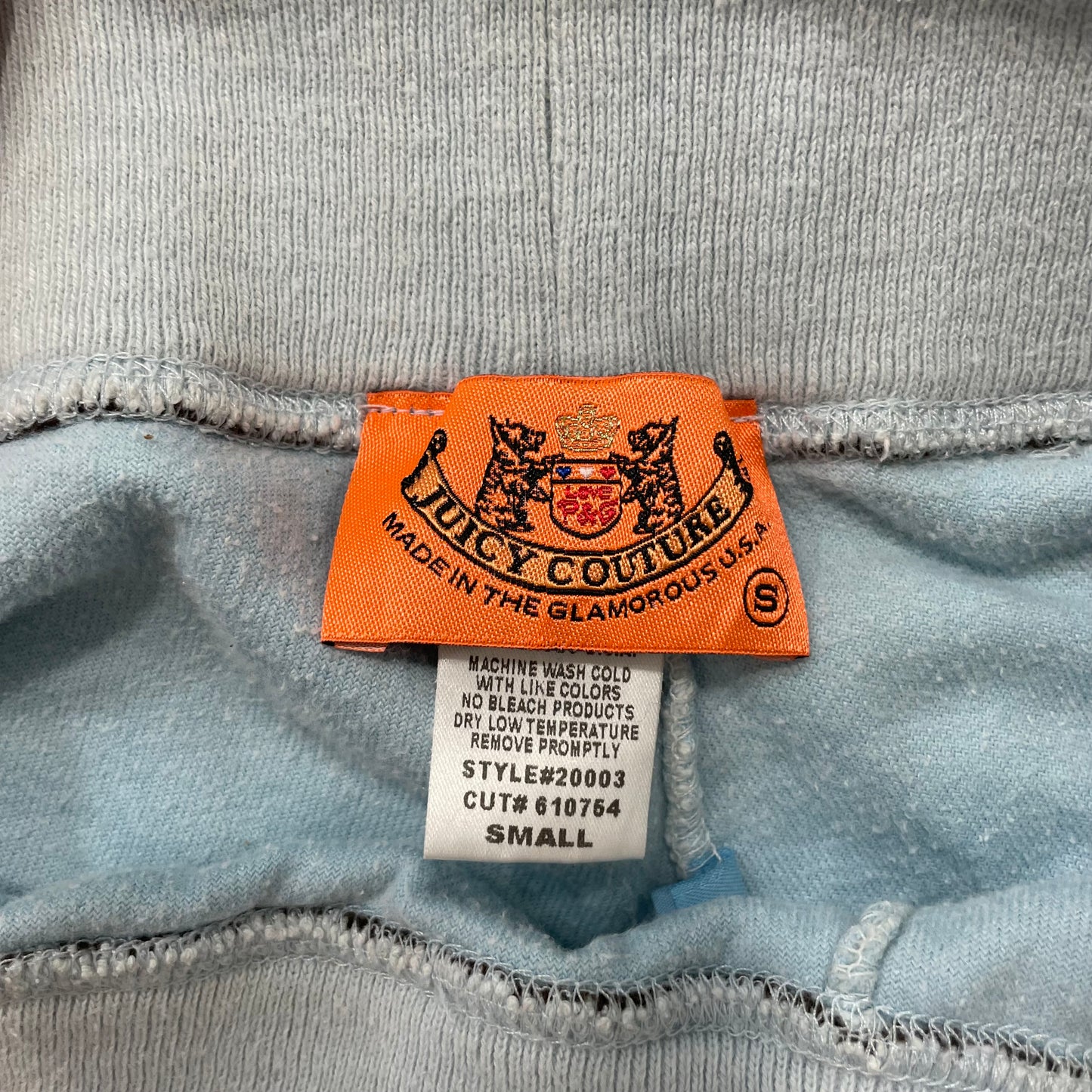 2003 Vintage Juicy Couture Women's Ice Blue Velour Flared Track Pant Y2K Size S
