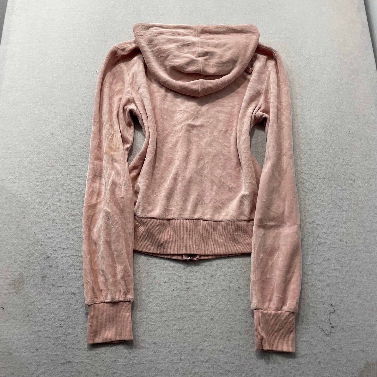 Juicy Couture Women's Light Pink Velour Tracksuit Set Hoodie & Flare Pant Size M