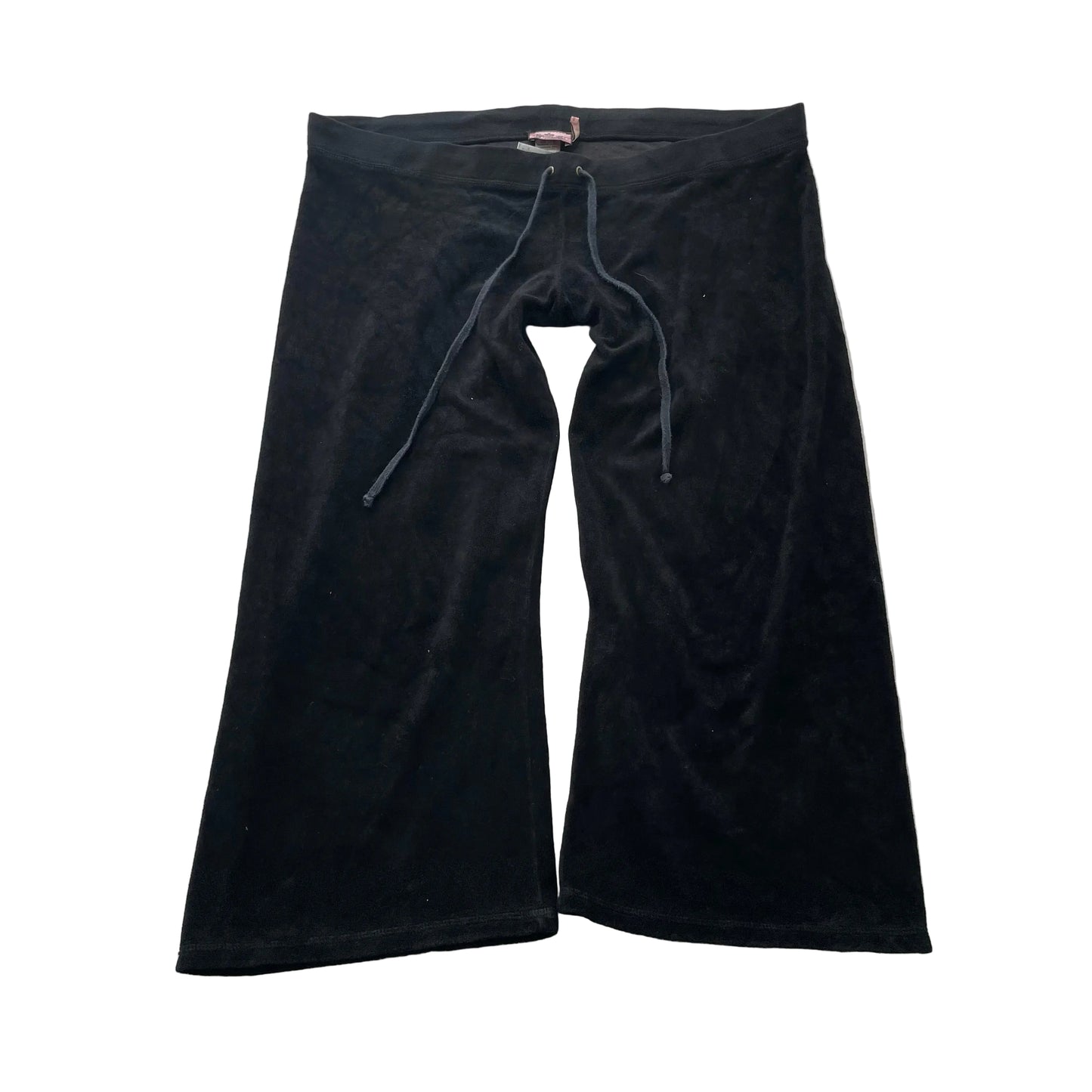 Juicy Couture Women's Black Terry Cloth Wide Leg Capris Pant Loungewear Size XL