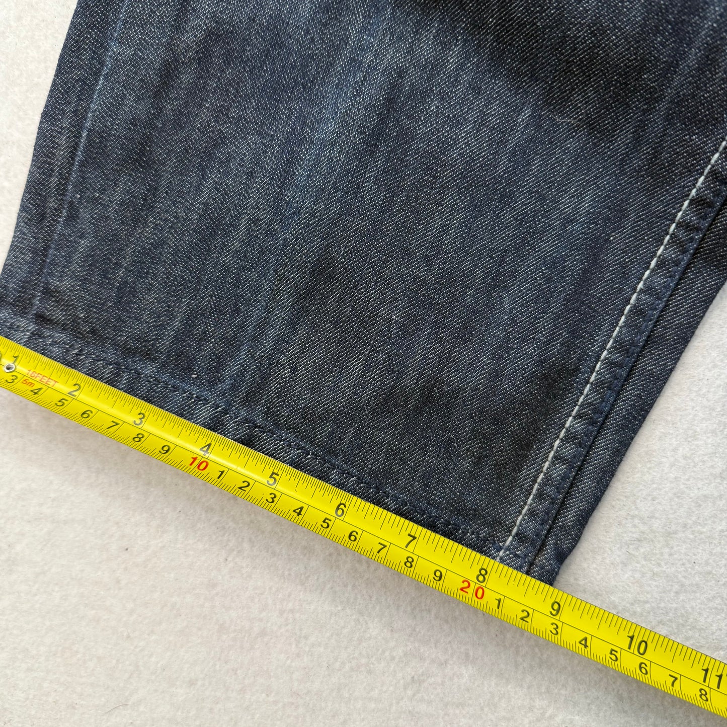 Ecko Unltd Men's Dark Indigo Raw Denim Wide Leg Baggy Jeans Streetwear Size 34