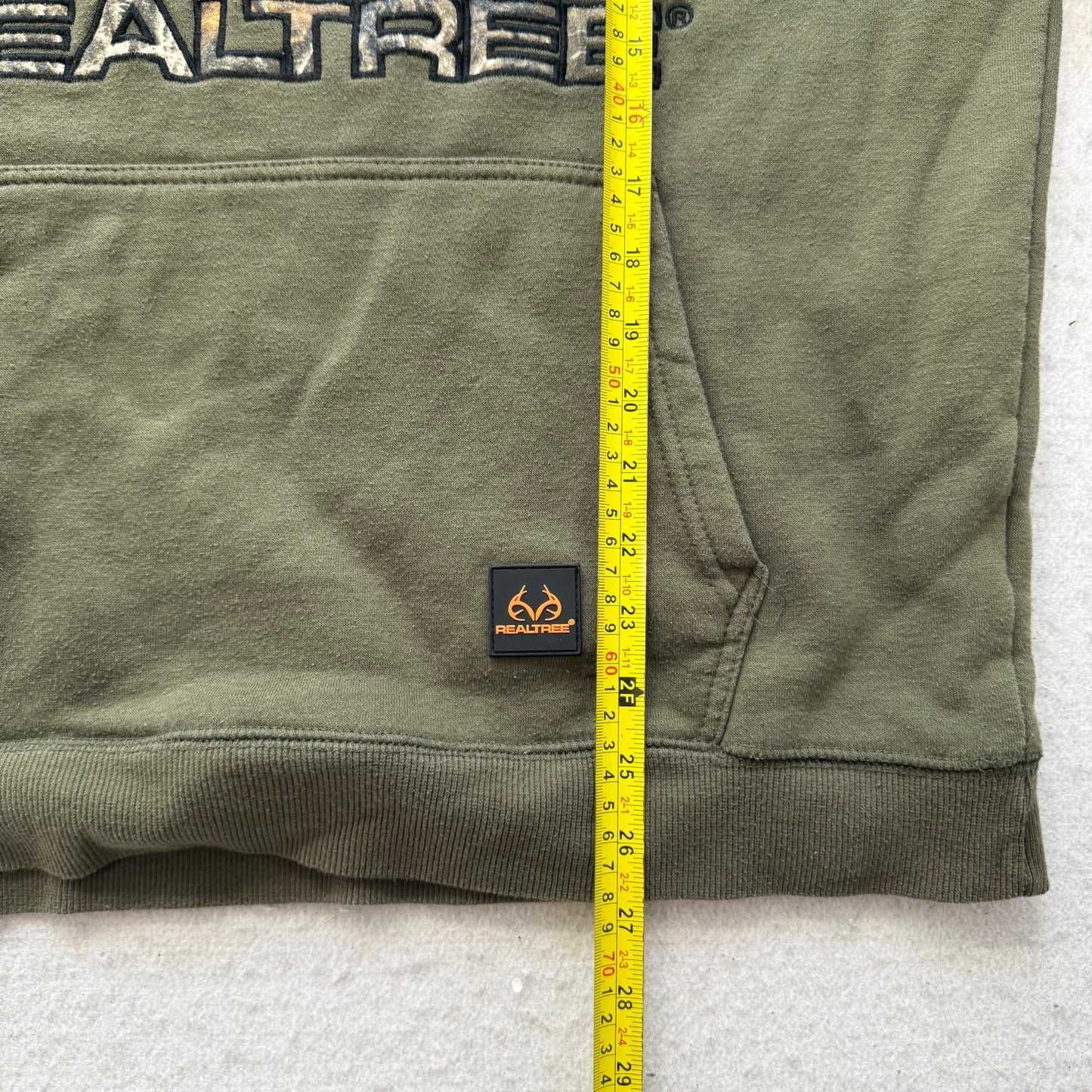 Realtree by Boston Traders Men's Olive Green Camo Hoodie Lined Pullover Size L