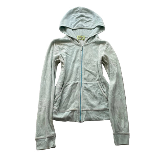 2003 Vintage Juicy Couture Women's Light Sage Green Velour Zip-Up Hoodie Size L