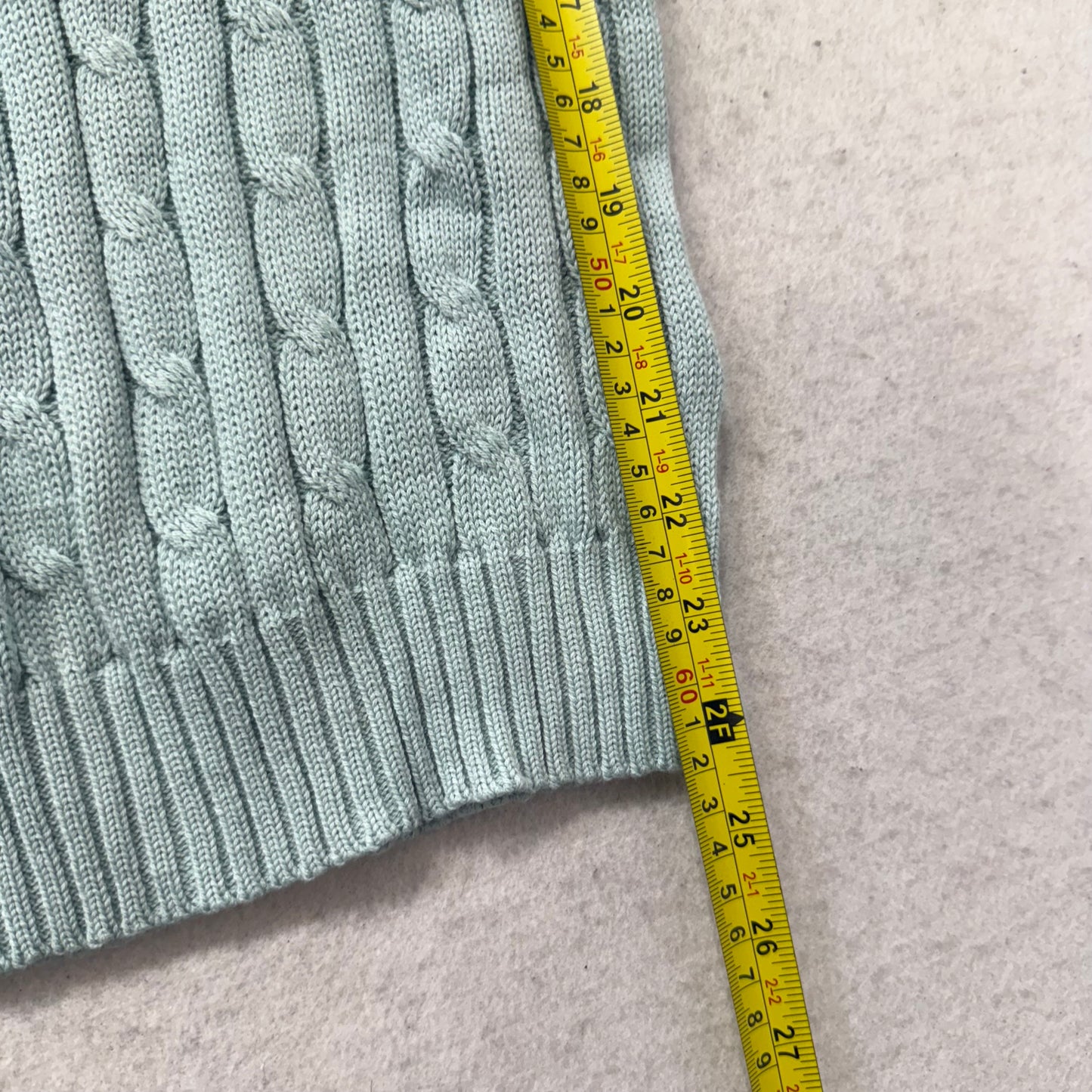 Polo Ralph Lauren Mens Pale Seafoam Cable-Knit Sweater Heritage Style Size S NWT