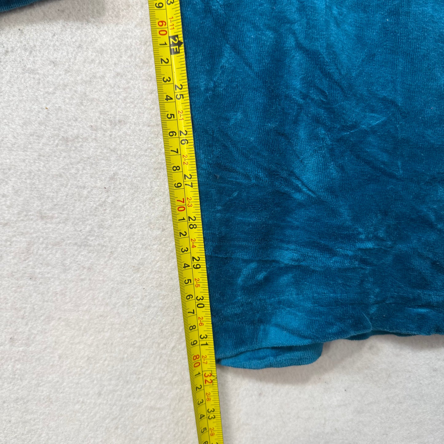 Vintage Juicy Couture Women Dark Teal Velour Flared Track Pant Loungewear Size L