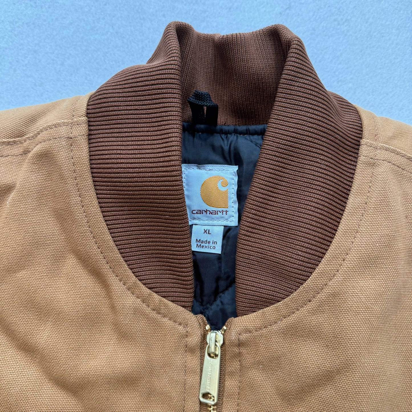 Carhartt Young Life Unionville Men's Brown Canvas Duck Vest Quilt Lined Size XL
