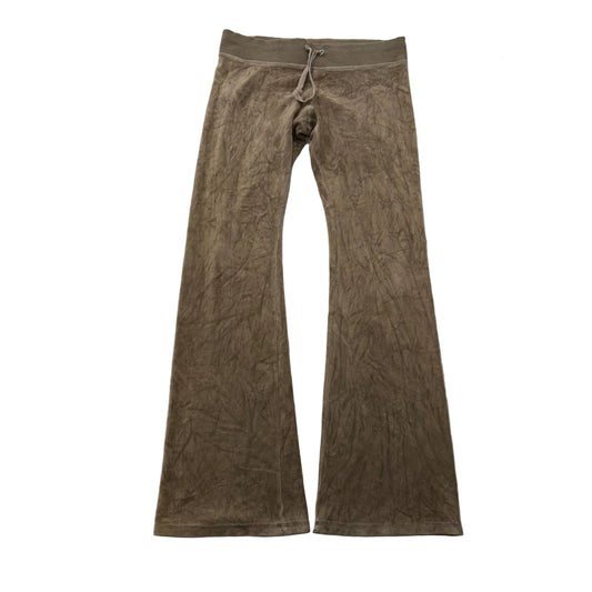 Juicy Couture Beige Classic Terry Flared Wide Leg Track Pants Low Rise Size M